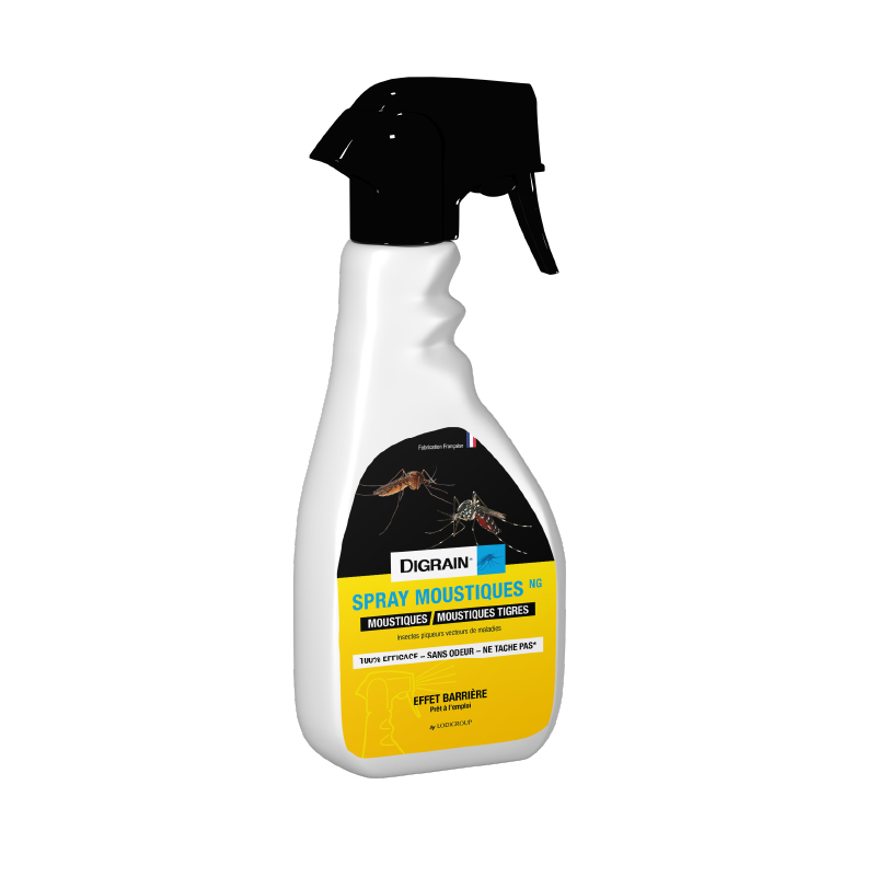Spray anti moustiques DIGRAIN NG 500 ml, flacon pulvérisateur répulsif professionnel