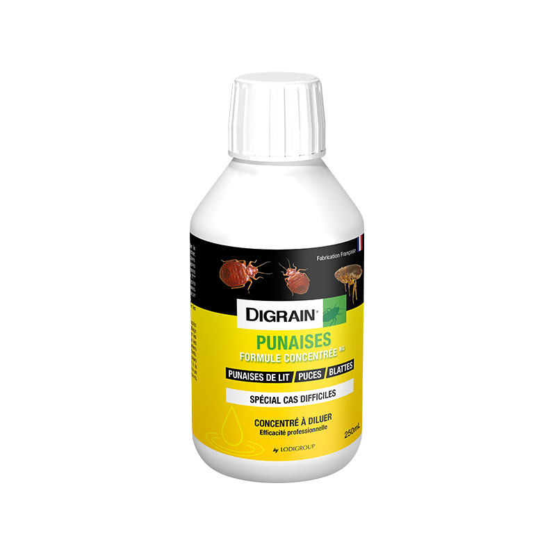 Insecticide punaises de lit concentré DIGRAIN 250 ml à diluer pour traitement de literie