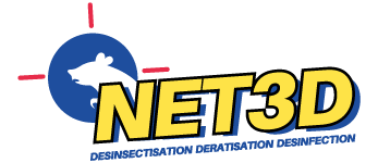 Logo NET3D, produits anti-nuisibles professionnels à Villemomble